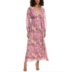 O.P.T Penelope Maxi Dress In Pink Floral Women’s Size Small